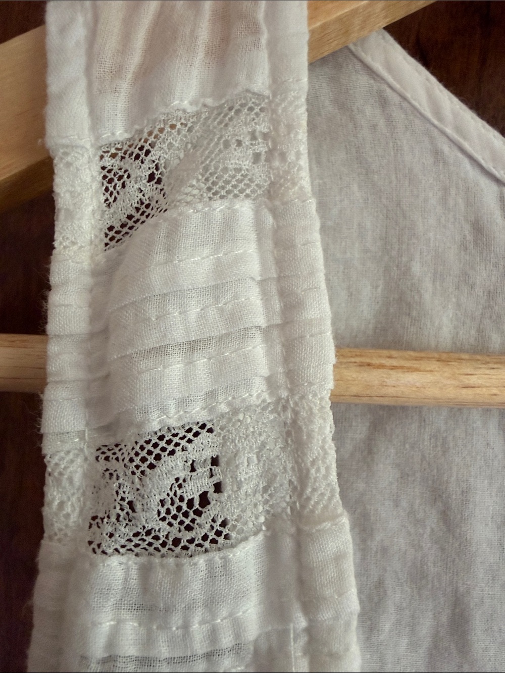 Free People White Lace-Trim Sleeveless Tunic - Picture 4 of 5
